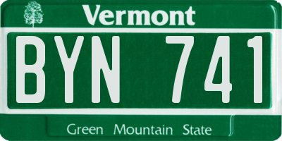 VT license plate BYN741