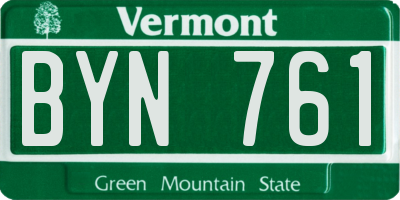 VT license plate BYN761