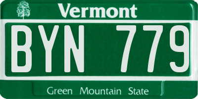 VT license plate BYN779