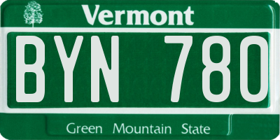 VT license plate BYN780