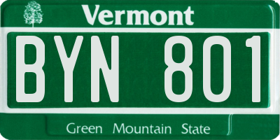 VT license plate BYN801