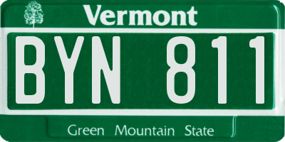 VT license plate BYN811