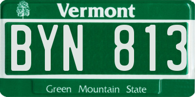 VT license plate BYN813