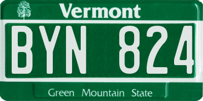VT license plate BYN824