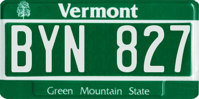 VT license plate BYN827