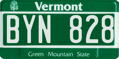 VT license plate BYN828