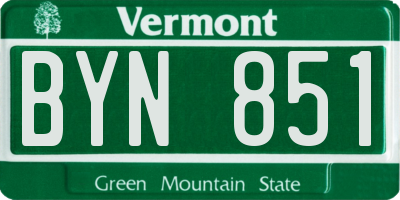 VT license plate BYN851