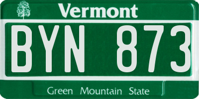 VT license plate BYN873