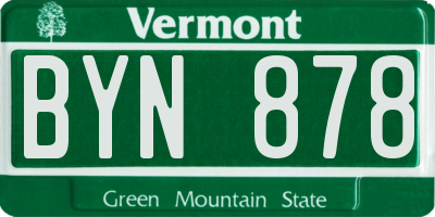 VT license plate BYN878