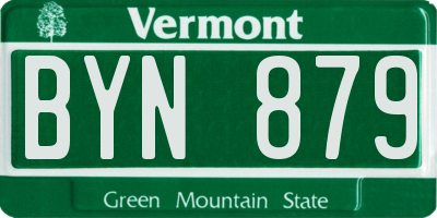 VT license plate BYN879