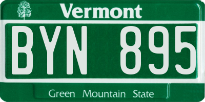 VT license plate BYN895