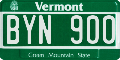 VT license plate BYN900