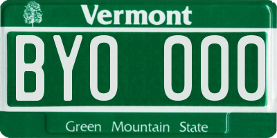 VT license plate BYO000