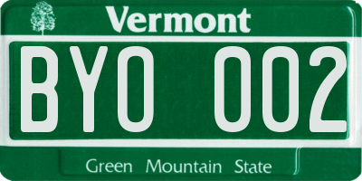 VT license plate BYO002