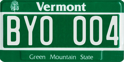 VT license plate BYO004