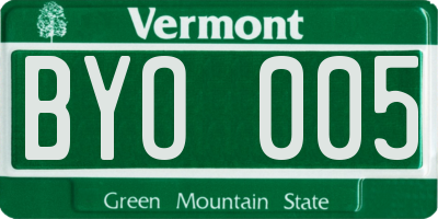 VT license plate BYO005