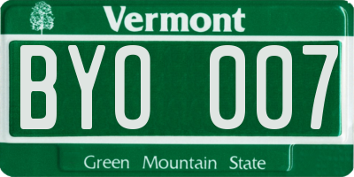 VT license plate BYO007