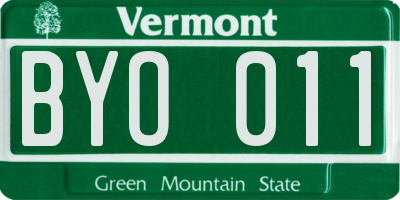 VT license plate BYO011