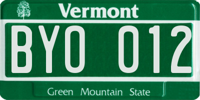 VT license plate BYO012