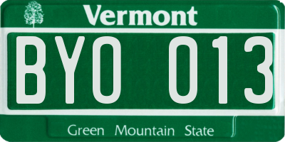VT license plate BYO013