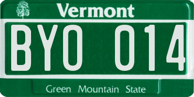 VT license plate BYO014