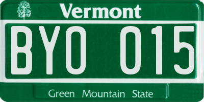 VT license plate BYO015
