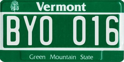 VT license plate BYO016
