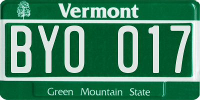 VT license plate BYO017