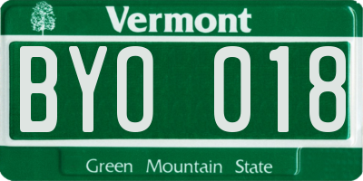 VT license plate BYO018