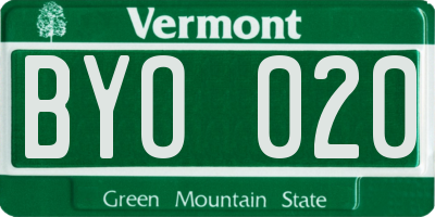 VT license plate BYO020