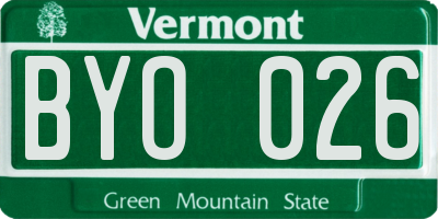 VT license plate BYO026