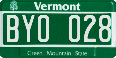 VT license plate BYO028