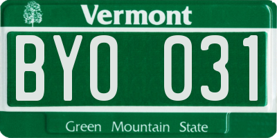 VT license plate BYO031