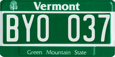 VT license plate BYO037
