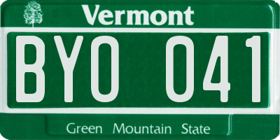 VT license plate BYO041
