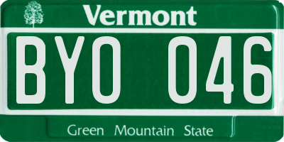 VT license plate BYO046