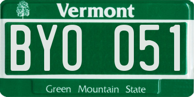 VT license plate BYO051