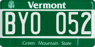 VT license plate BYO052