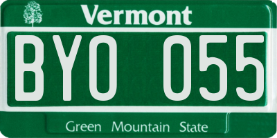 VT license plate BYO055