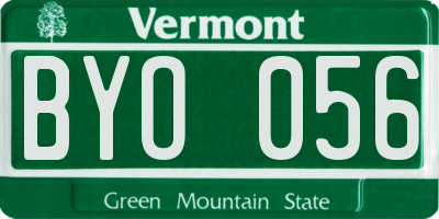 VT license plate BYO056