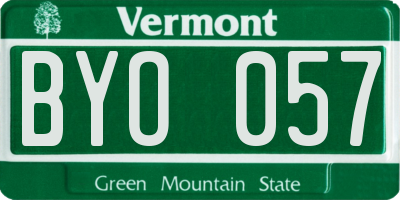 VT license plate BYO057