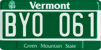VT license plate BYO061