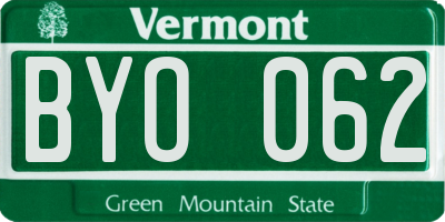 VT license plate BYO062