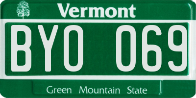 VT license plate BYO069