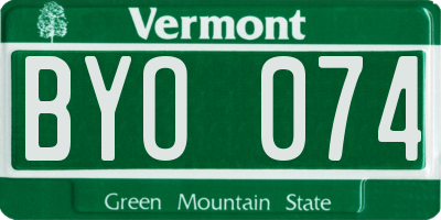 VT license plate BYO074