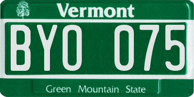VT license plate BYO075