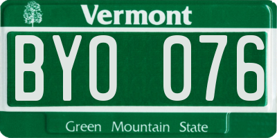 VT license plate BYO076