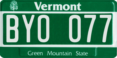 VT license plate BYO077