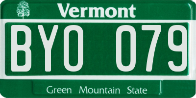 VT license plate BYO079