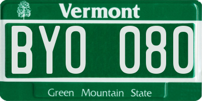 VT license plate BYO080
